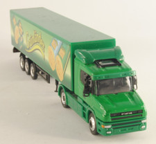 Caminhão verde Schuco Scania com geladeira Grunlander semi-reboque H0 1:87 comprar usado  Enviando para Brazil