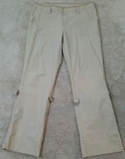 CRAZY HORSE A Liz Claiborne Company~Mulher Tamanho 12~Calça Roll-Up Bege Elástica. comprar usado  Enviando para Brazil