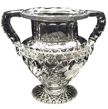 VASO TROFÉU de vidro corte abp, alças duplas, 24pt hobstar, tulipa, Am brilhante, 8 lb, usado comprar usado  Enviando para Brazil