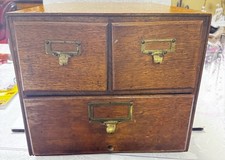 Antiguo archivador de roble Macey 3 cajones herrajes originales sierra de cuarto tigre segunda mano  Embacar hacia Mexico