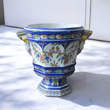 Desvres. Fourmaintraux. Cache-pot en faïence décor de fleurs, XIX comprar usado  Enviando para Brazil