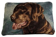 Chocolate Labrador Retriever Dog Tapeçaria Acento Travesseiro Caça Esportivo 16"x11" comprar usado  Enviando para Brazil