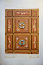 GRANDE LITHO XIX COULEUR RENAISSANCE DECORATION BOIS PLAFOND Hyppolite GRUZ 1880 na sprzedaż  Wysyłka do Poland
