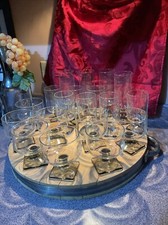 Conjunto de 19 copos de festa vintage transparente/preto com haste de pé bebida alcoólica comprar usado  Enviando para Brazil