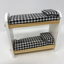 KidKraft Casa de Bonecas de Madeira Beliche Móveis de Madeira Quadriculado Preto Branco, usado comprar usado  Enviando para Brazil