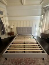 gray tufted queen frame bed for sale  San Francisco