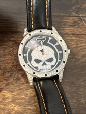 RARO Harley Davidson BULOVA Relógio de Quartzo Feminino Punisher Skull Couro Diamante comprar usado  Enviando para Brazil