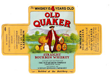 1937 OLD QUAKER COMPANY (SCHENLEY), LAWRENCEBURG INDIANA STRAIGHT WHISKEY LABEL comprar usado  Enviando para Brazil