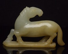 Usado, Estátua de cavalo requintada esculpida à mão de jade hetiana natural certificada 82103 comprar usado  Enviando para Brazil