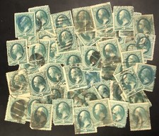 Estampillas postales para manualidades: años 1870-80 3c George Washington; verde; 50 piezas segunda mano  Embacar hacia Mexico