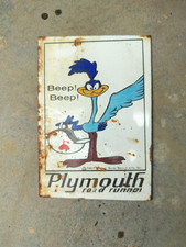Placa de porcelana esmaltada Plymouth Road Runner tamanho 6 x 4 polegadas comprar usado  Enviando para Brazil