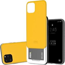 DESIGN SKIN Carteira Deslizante Capa de Armazenamento de Cartão para iPhone 11 Pro Max - Amarelo/Branco comprar usado  Enviando para Brazil