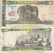 Eritreia - 50 Nakfa 2011 P 9 Não Circulada, usado comprar usado  Enviando para Brazil