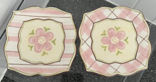 2 pratos de pin para bugigangas prato rosa branco flor anel caixa exibição decorativa comprar usado  Enviando para Brazil
