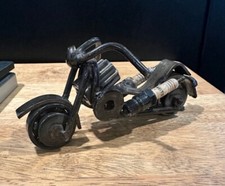 Estatueta de motocicleta caseira construída decoração para casa feita de peças e soldada comprar usado  Enviando para Brazil