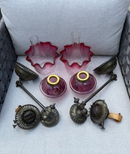 Pair antique cranberry for sale  PINNER