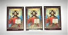 Três cartões laminados de oração religiosa estrada Jesus Cristo São Nicolau Virgem Maria comprar usado  Enviando para Brazil