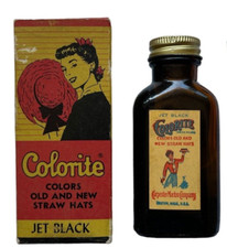De colección Publicidad COLORITE Sombrero Tinte Negro Jet Colores Viejos y Nuevos Sombreros de Paja Prop segunda mano  Embacar hacia Mexico