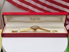 Usado, Vintage banhado a ouro Sheffield relógio feminino articulado com joia superior com caixa original comprar usado  Enviando para Brazil