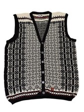 Designer Norwegian Wool Vest Mette N. Handberg L – Nordic Folk Vintage Knitwear na sprzedaż  PL