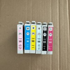 Pacote com 6 tintas Epson 98 para cor preta ciano magenta amarelo claro sem caixa caixa caixa aberta comprar usado  Enviando para Brazil