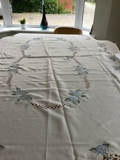 Oval embroidered tablecloth for sale  AYLESBURY