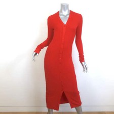Cardigã Enza Costa manga longa vestido midi vermelho mistura de seda malha canelada tamanho pequeno comprar usado  Enviando para Brazil