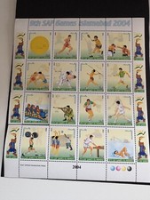 Timbres Rowing Rudern SAF Games Islamabad 2004 Aviron Tir Volley Tennis Squash comprar usado  Enviando para Brazil