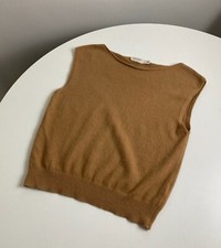 Suéter colete de malha tamanho 8 / S [ BEC + BRIDGE ] 100% lã marrom bronzeado, usado comprar usado  Enviando para Brazil