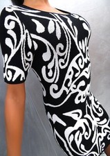 Vestido Lulu Original Designer Bodycon Classic Decollete Preto Branco P/M comprar usado  Enviando para Brazil