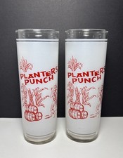 Conjunto de 2 coquetéis de rum PLANTERS PUNCH vidro fosco Calypso Jamaica 7” vintage comprar usado  Enviando para Brazil