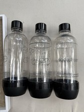 Garrafa Soda Stream 1 litro de substituição preta transparente superior e inferior - Lote de 3, usado comprar usado  Enviando para Brazil