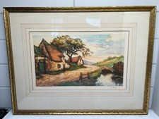 watercolor cottage print for sale  Uniontown
