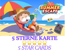 Używany, Karta 5 gwiazdek MONO-POLY-Go 🌟🌟🌟 🌟🌟 Summer Escape na sprzedaż  Wysyłka do Poland