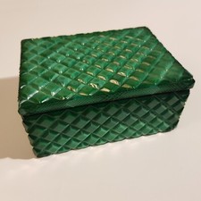 Caixa de bugigangas de vidro malaquita boêmia tcheca geométrica década de 1950 vintage  comprar usado  Enviando para Brazil