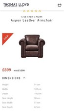 Leather armchair thomas for sale  CHESTER