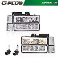Usado, Ajuste para 94-98 C10 C/K Silverado LED DRL faróis cromados/claros + lâmpadas de canto comprar usado  Enviando para Brazil