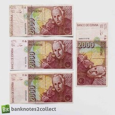 ESPAÑA: 4 x 2.000 Billetes de Peseta Española. segunda mano  Embacar hacia Mexico