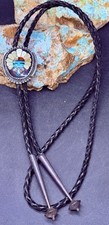 Gravata Bolo Vintage Zuni Beverly Etsate Esterlina e Multi Gem Inlay Design Kachina comprar usado  Enviando para Brazil