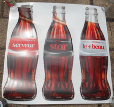grande affiche publicitaire coca cola bouteille sticker a coller sur vitre rare comprar usado  Enviando para Brazil