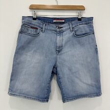 Bermuda jeans masculina 34 azul cintura média com zíper elástico mosca Tommy Hilfiger comprar usado  Enviando para Brazil