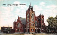 Fort Wayne Indiana Wayne Epicopal Église Broadway & Wayne St Carte Postale c1908 na sprzedaż  Wysyłka do Poland