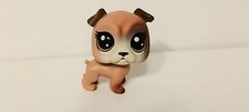 AUTENTYCZNY Littlest Pet Shop Hasbro BULLENA DOGHOUSER Brązowy Jasny BULLY Buldog Dog na sprzedaż  PL