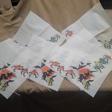 6 guardanapos de papel crepe vintage Halloween vegetais bruxa JOL, morcego e gatos comprar usado  Enviando para Brazil