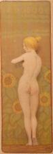 Antiguo Litografía Simbolista Art Nouveau Retrato Girasol Desnudo Paul Berthon Mucha segunda mano  Embacar hacia Mexico
