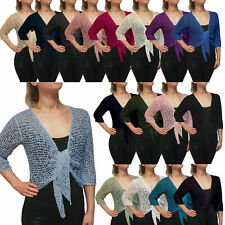 Cardigã feminino estilo pipoca crochê liso elástico gravata na cintura bolero encolher os ombros , usado comprar usado  Enviando para Brazil