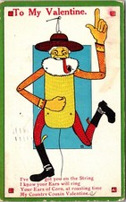 Cartão postal orelha de milho na corda boneco Valentine Adolf Selige, usado comprar usado  Enviando para Brazil