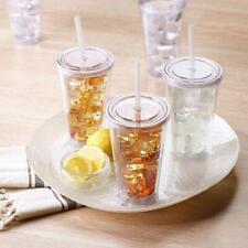 Copo copo 500 ml com palha reutilizável parede dupla gelada 16 oz caneca G1KD D4P6 comprar usado  Enviando para Brazil