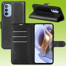 Für Motorola Moto G31 / G41 Handy Tasche Schwarz Etuis Kunst-Leder Cover Hülle comprar usado  Enviando para Brazil