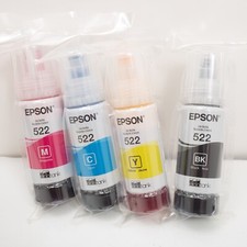 Frascos de recarga de tinta Epson 522 EcoTank Bk/C/M/Y, usado comprar usado  Enviando para Brazil